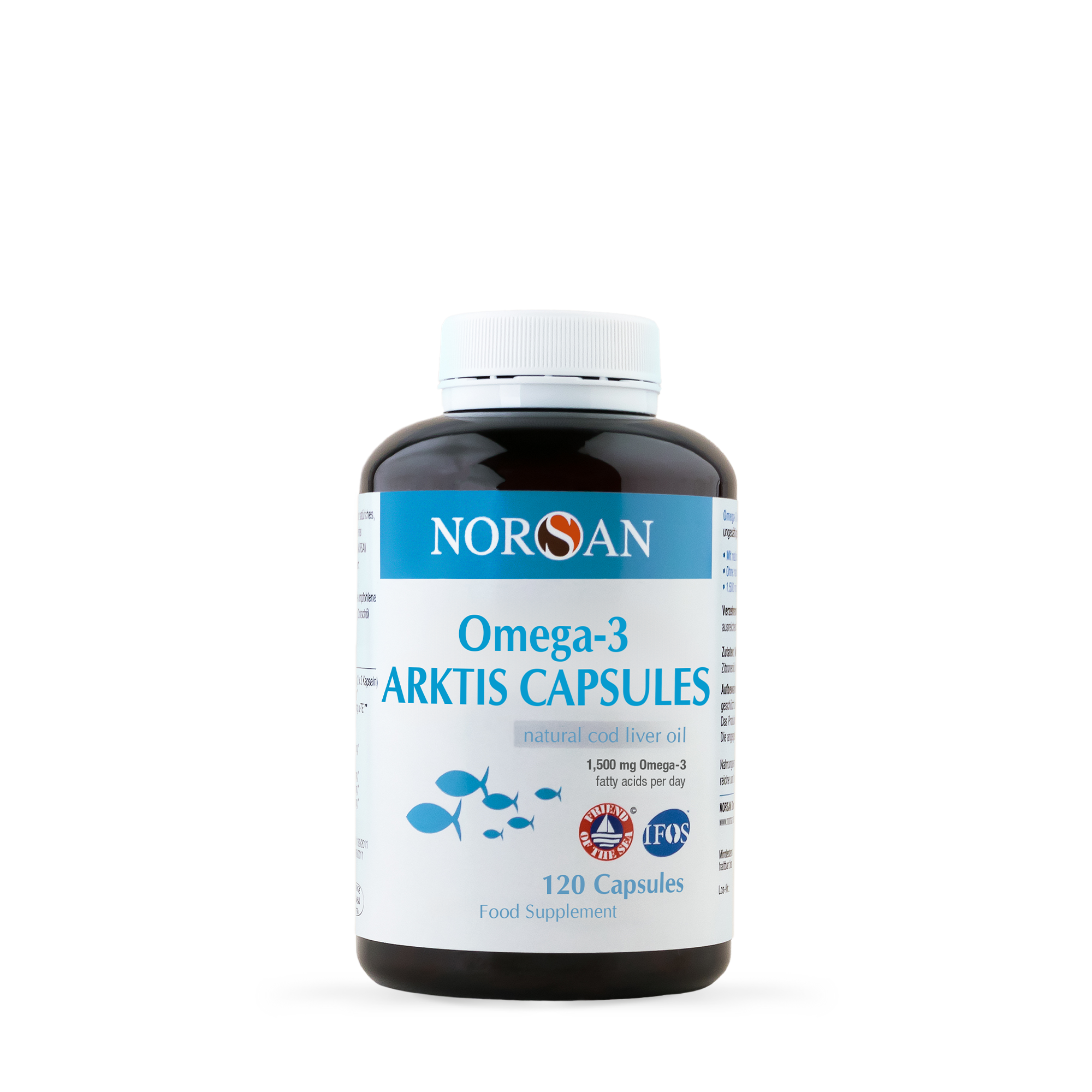 Norsan ARKTIS Cod Liver Oil, 120 Capsules, High in DHA and EPA