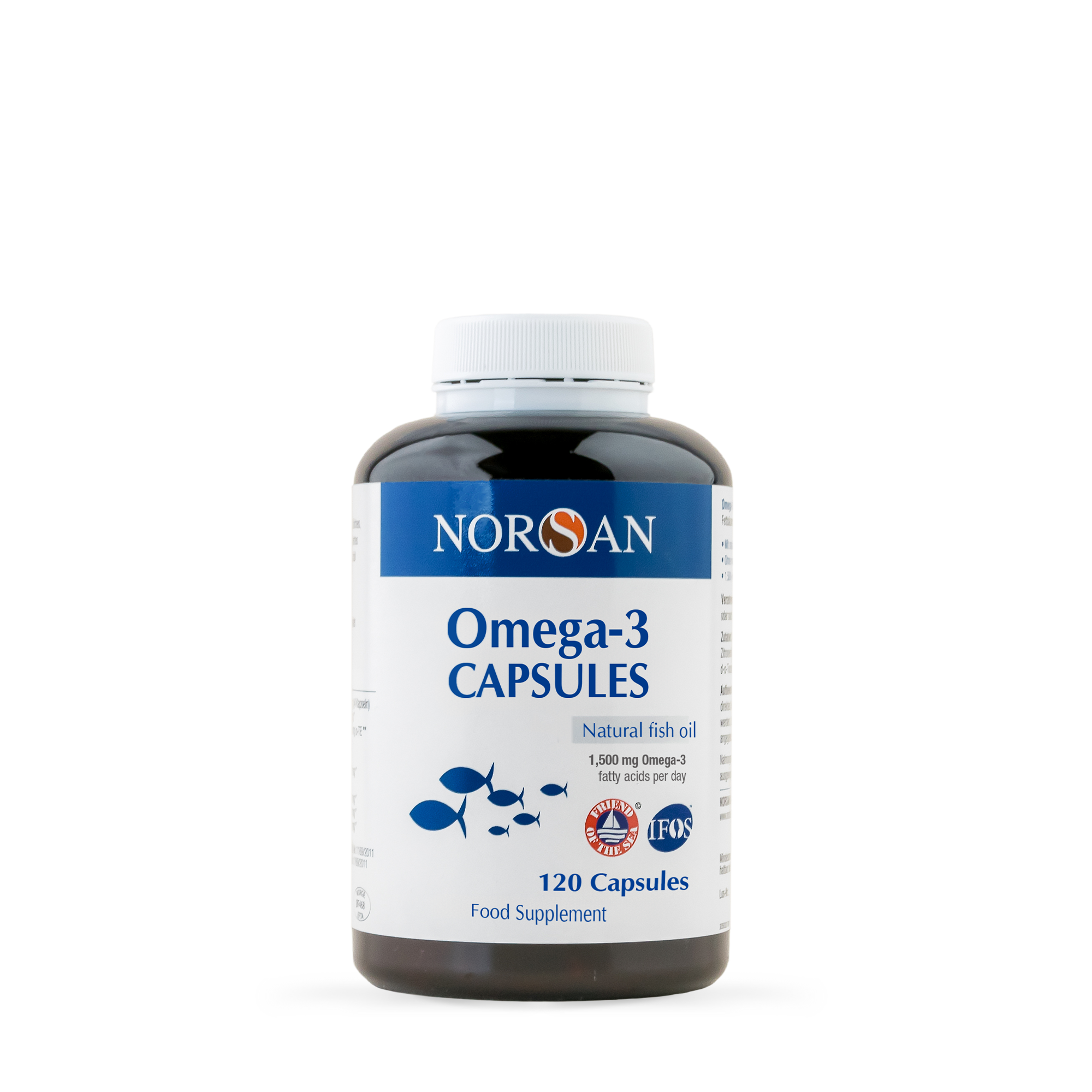 Norsan Omega-3 Capsules, Natural Fish Oil, 120 capsules