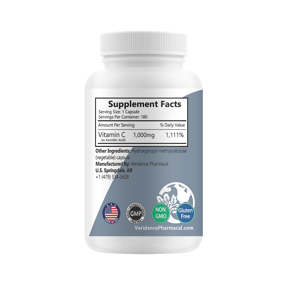 Vitamin C, 1,000mg, Ultra-pure, Non-GMO soft capsule
