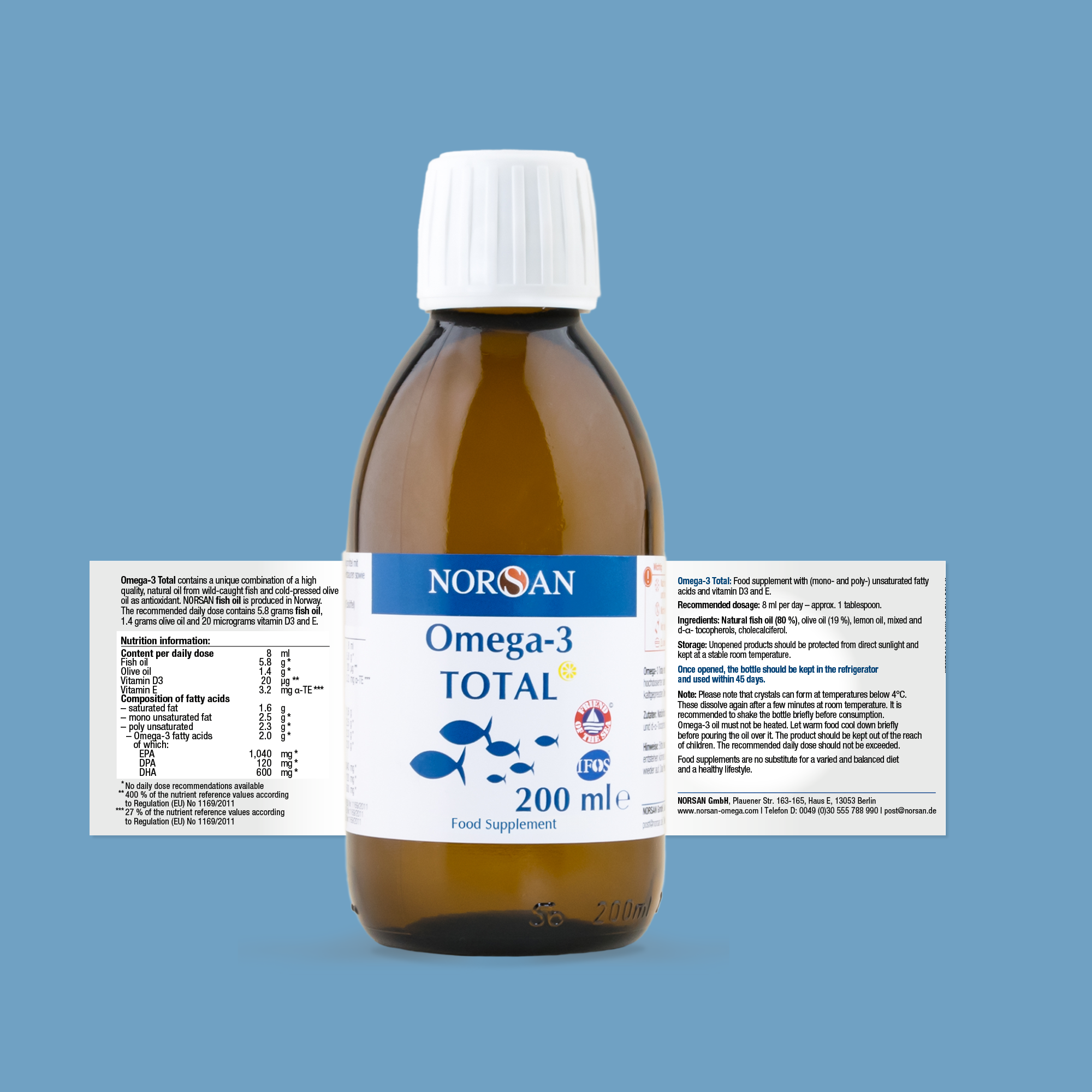 Norsan Omega-3 Total Natural Fish Oil (Lemon Taste) 200ml