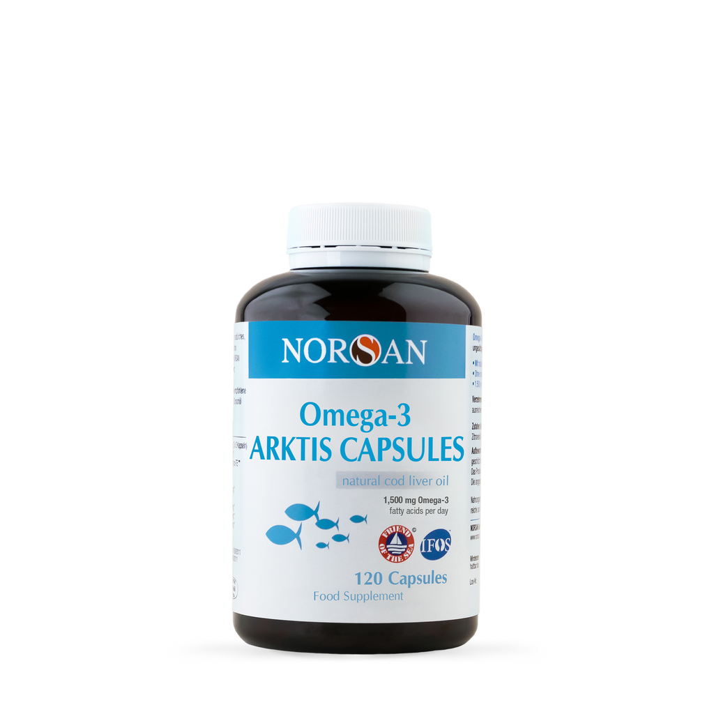 Norsan ARKTIS Cod Liver Oil, 120 Capsules, High in DHA and EPA